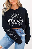 Radiate Positivity Graphic Fleece Sweatshirts Color Bear