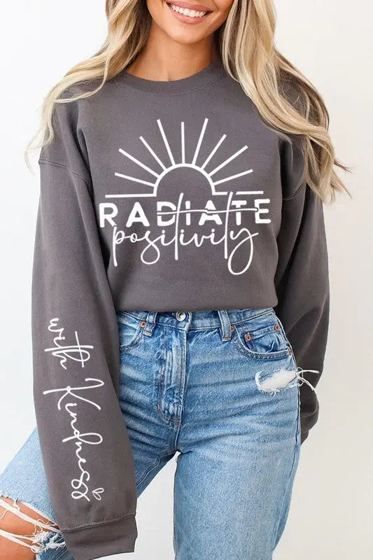 Radiate Positivity Graphic Fleece Sweatshirts Color Bear