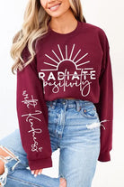 Radiate Positivity Graphic Fleece Sweatshirts Color Bear