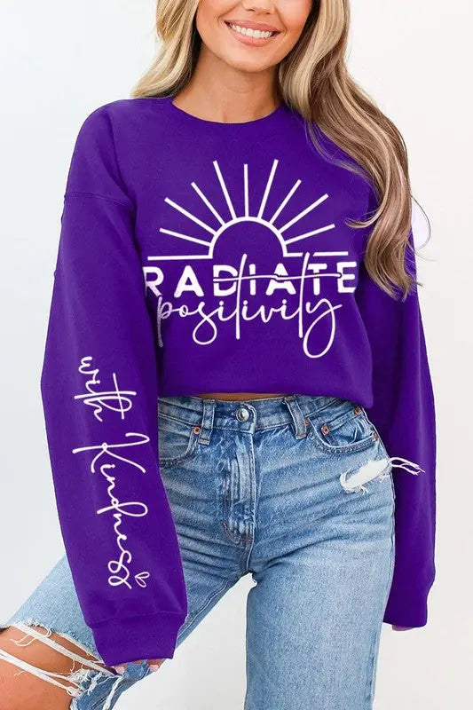 Radiate Positivity Graphic Fleece Sweatshirts Color Bear