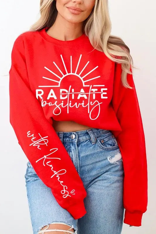 Radiate Positivity Graphic Fleece Sweatshirts Color Bear