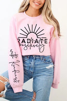 Radiate Positivity Graphic Fleece Sweatshirts Color Bear