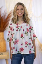 Raining Flowers Short Sleeve Boutique Simplified