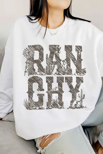 Ranchy Country Western Oversized Sweatshirt ALPHIA