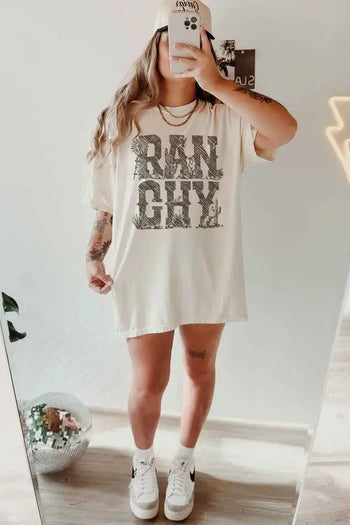 Ranchy Country Western Oversized Tee ALPHIA