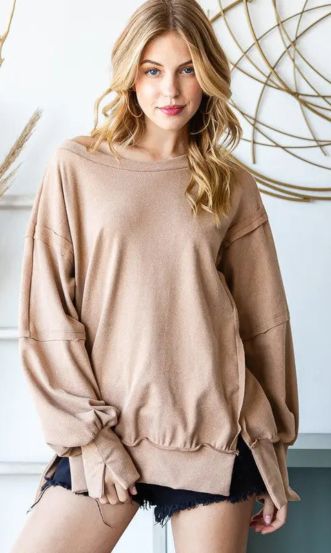Reborn J | Oversized Fit Super Soft Long Sleeve Sweatshirt Casual Chic Boutique