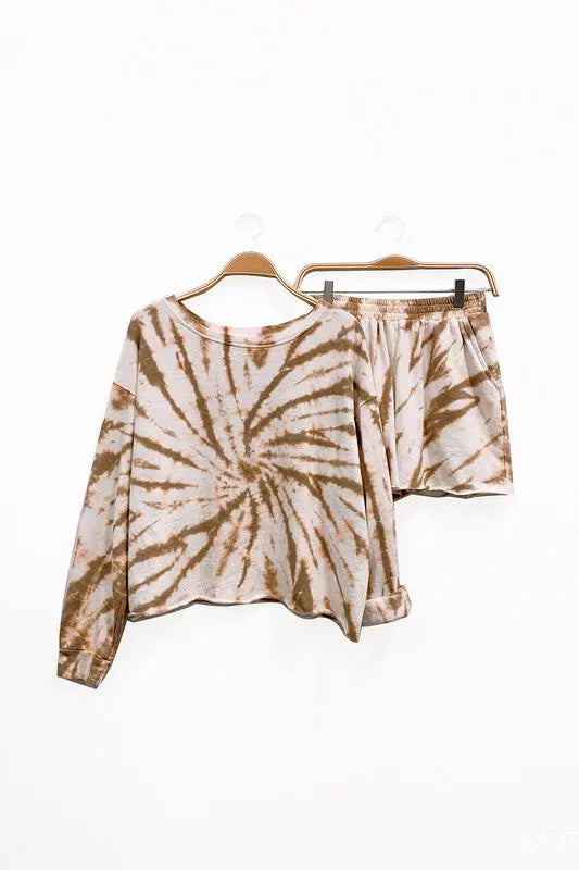 Recycled Cotton Vintage Tie-dye sweat sets Fabina