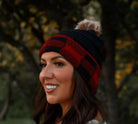 Red Plaid Pom Beanie Accessories Boutique Simplified