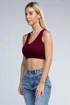 Ribbed Cropped Tank Top Ambiance Apparel