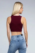 Ribbed Cropped Tank Top Ambiance Apparel