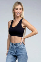 Ribbed Cropped Tank Top Ambiance Apparel