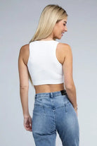 Ribbed Cropped Tank Top Ambiance Apparel