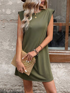 Round Neck Sleeveless Mini Dress Trendsi