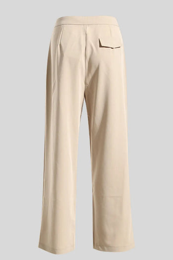 Ruched Pocketed Straight Pants Trendsi