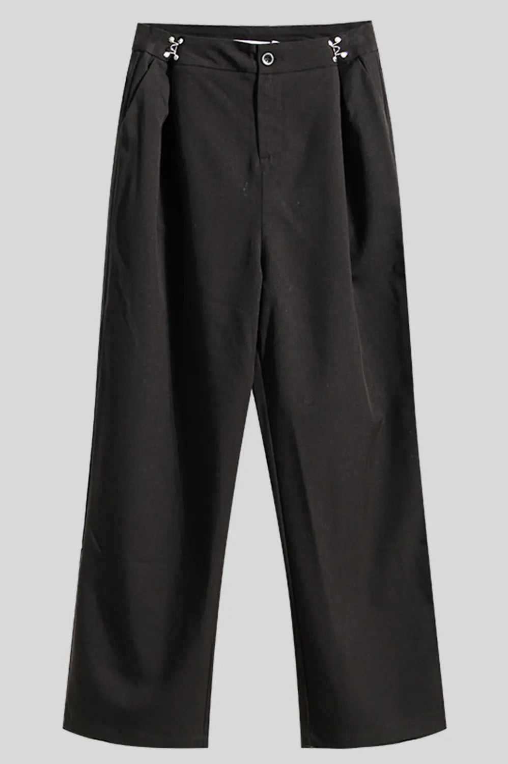 Ruched Pocketed Straight Pants Trendsi