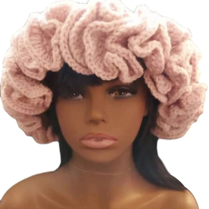 Ruffled Handmade Knit Bucket Hat