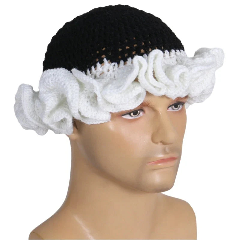 Ruffled Handmade Knit Bucket Hat