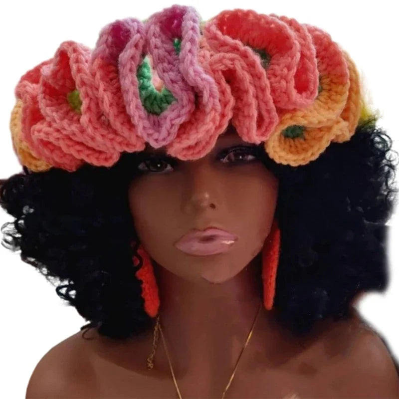 Ruffled Handmade Knit Bucket Hat