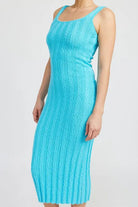 SCOOP NECK RIBBED MIDI DRESS Emory Park