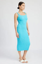 SCOOP NECK RIBBED MIDI DRESS Emory Park