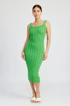 SCOOP NECK RIBBED MIDI DRESS Emory Park