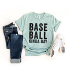 Baseball Kinda Day | Short Sleeve Crew Neck Olive and Ivory Retail