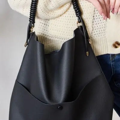 SHOMICO Vegan Leather Handbag with Pouch Trendsi