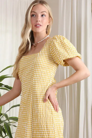 SS back strap dress - gingham Lilou