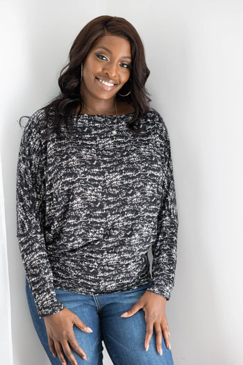 Salt & Pepper Long Sleeve Dolman Boutique Simplified