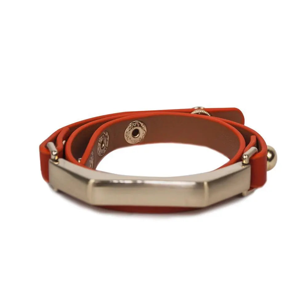 Sash Leather Bracelet- Orange |   |  Casual Chic Boutique