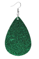 Winter Green Teardrop Leather Earrings Accessories Boutique Simplified