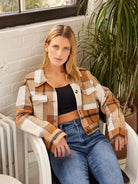 Short Plaid Cardigan Shirt Retro Jacket Coat HW53ZXESHA Casual Chic Boutique