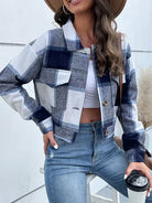 Short Plaid Cardigan Shirt Retro Jacket Coat HW53ZXESHA Casual Chic Boutique