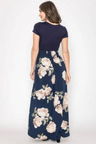 Short Sleeve Floral Maxi Dress EG fashion