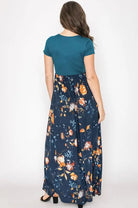 Short Sleeve Floral Maxi Dress EG fashion