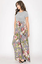 Short Sleeve Floral Maxi Dress EG fashion