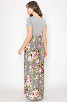 Short Sleeve Floral Maxi Dress EG fashion