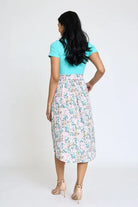 Short Sleeve Floral Midi Dress EG fashion