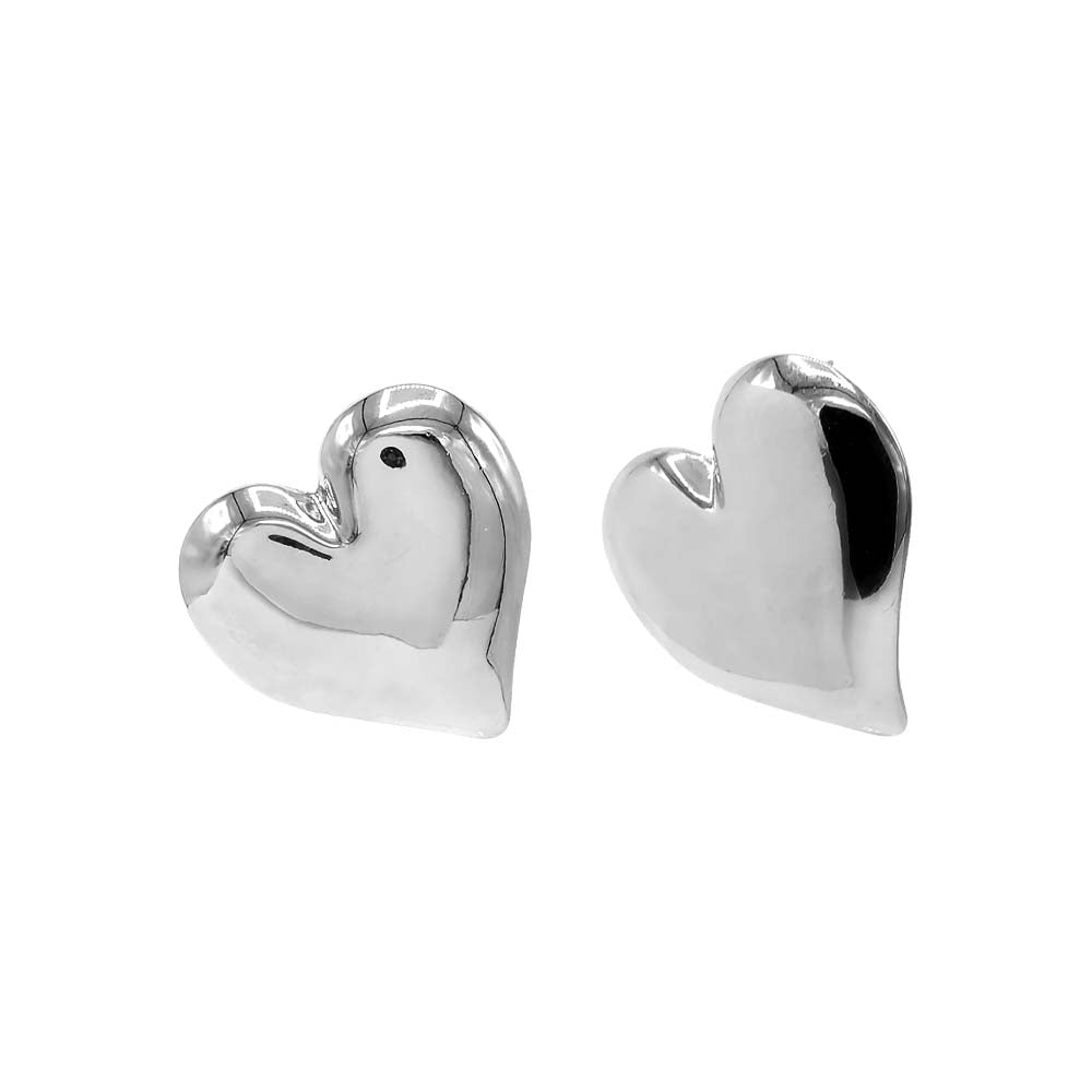 Puffy Chunky Heart Stud Earrings