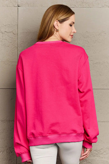 Simply Love Full Size 2024 Round Neck Dropped Shoulder Sweatshirt Trendsi