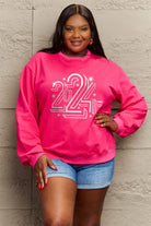 Simply Love Full Size 2024 Round Neck Dropped Shoulder Sweatshirt Trendsi