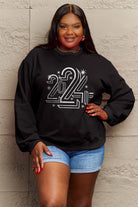 Simply Love Full Size 2024 Round Neck Dropped Shoulder Sweatshirt Trendsi