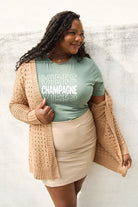 Simply Love Full Size CHAMPAGNE VIBES Short Sleeve T-Shirt Trendsi