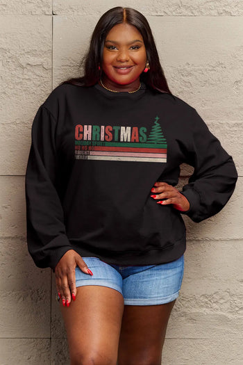 Simply Love Full Size CHRISTMAS Long Sleeve Sweatshirt Trendsi