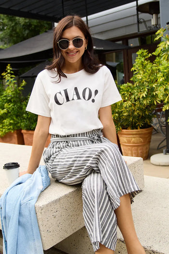 Simply Love Full Size CIAO Round Neck T-Shirt Trendsi