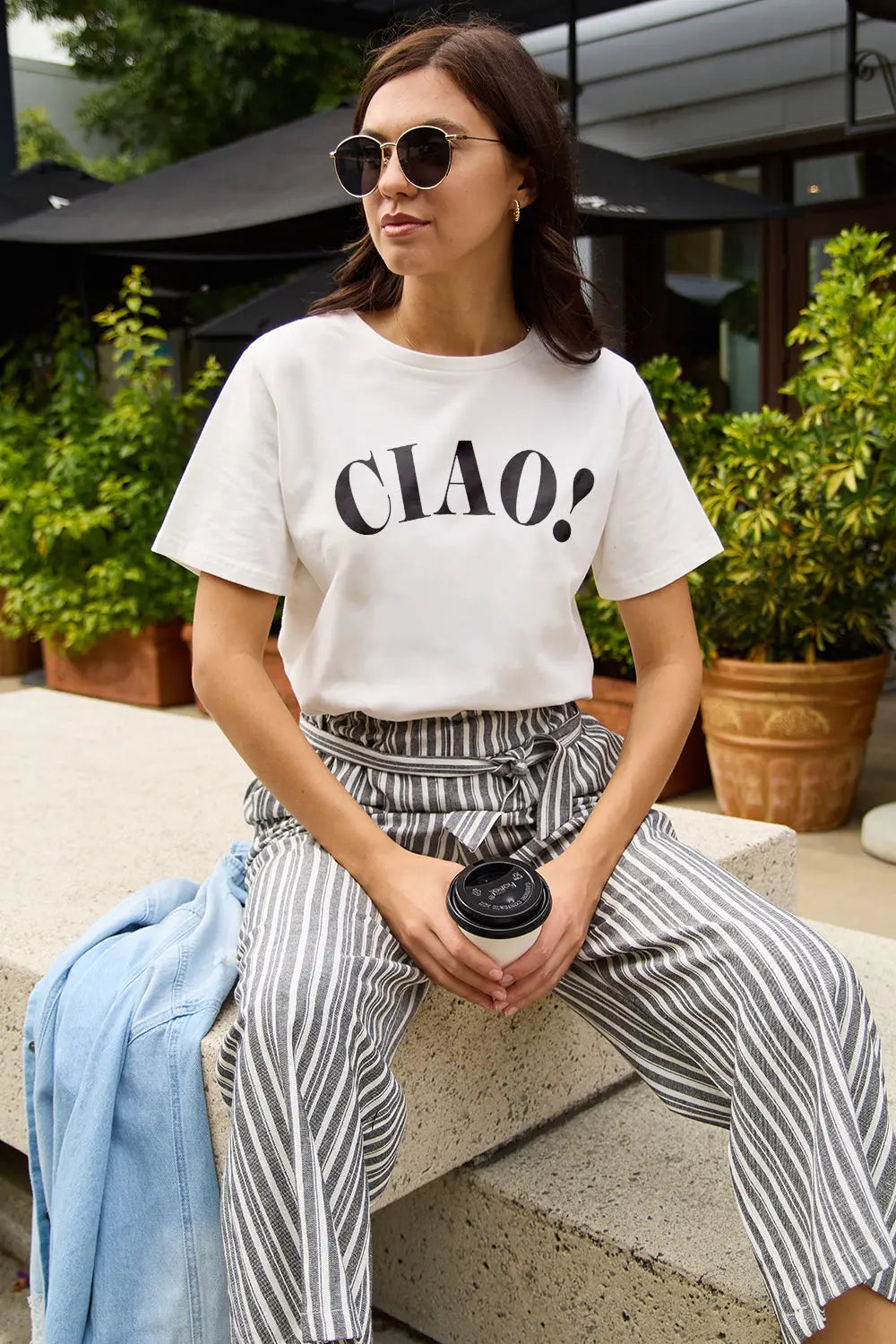 Simply Love Full Size CIAO Round Neck T-Shirt Trendsi