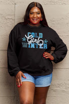 Simply Love Full Size COLD WINTER Graphic Long Sleeve Sweatshirt Trendsi