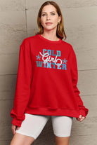 Simply Love Full Size COLD WINTER Graphic Long Sleeve Sweatshirt Trendsi