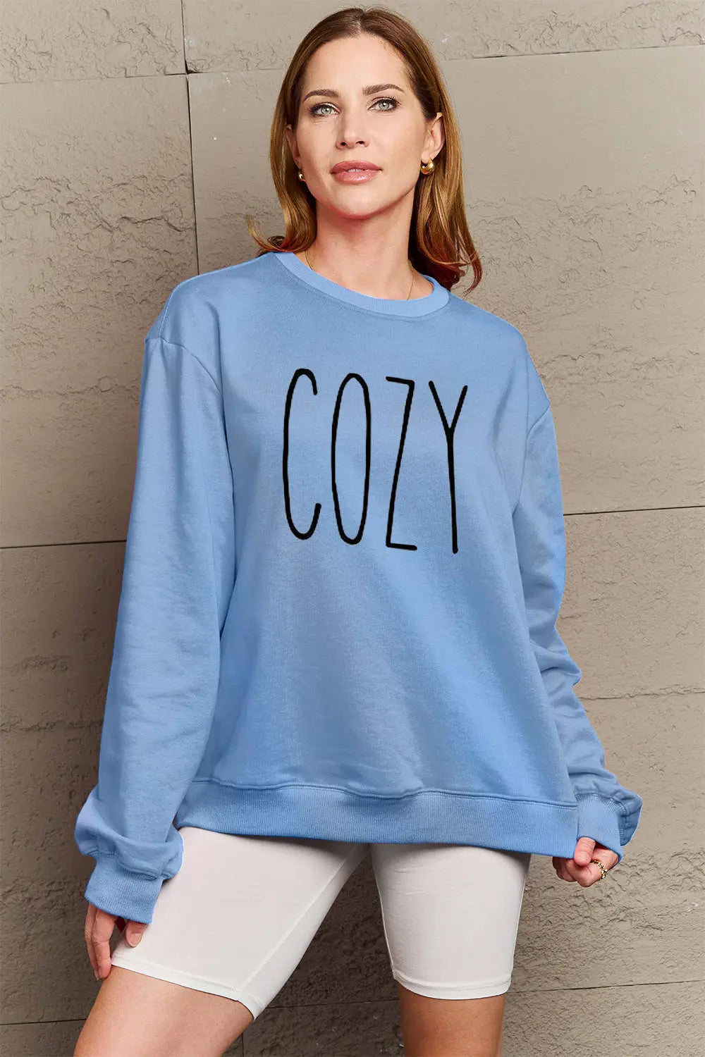 Simply Love Full Size COZY Graphic Sweatshirt Trendsi