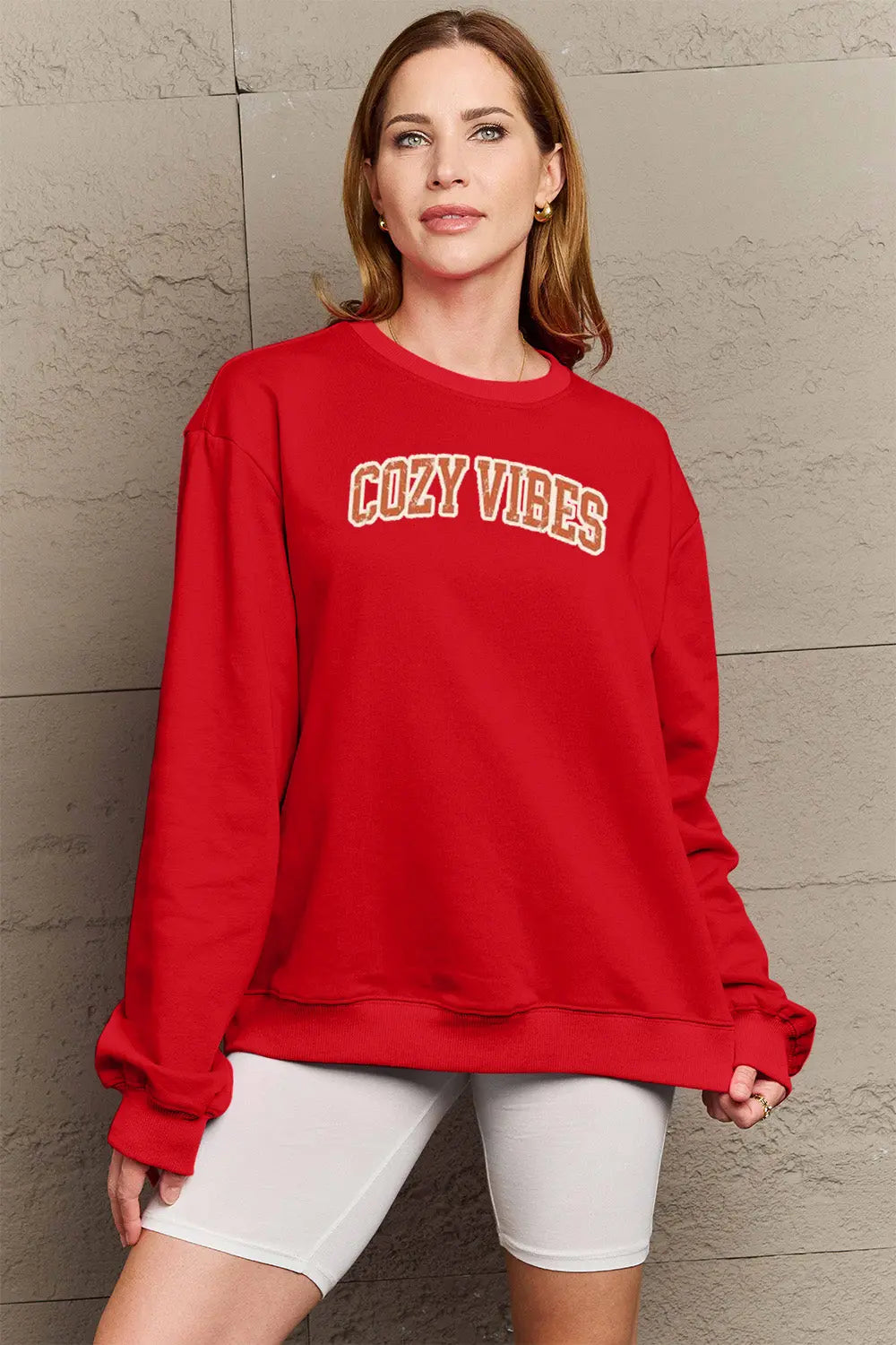 Simply Love Full Size COZY VIBES Graphic Sweatshirt Trendsi